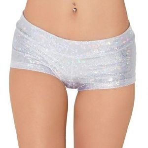 Iheartraves holographic booty shorts size large